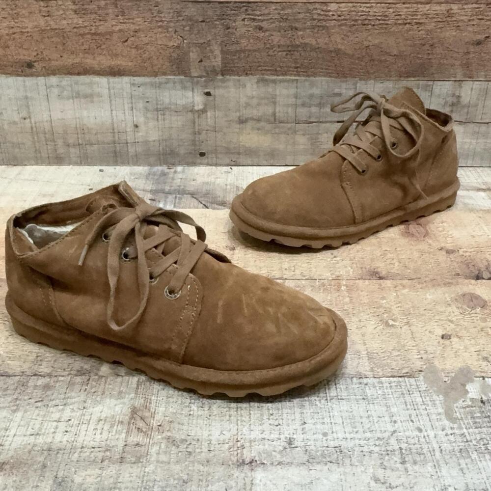 Bearpaw Boots Womens Size 9 40 Brown Suede Shearling Ankle Lace Up Winter